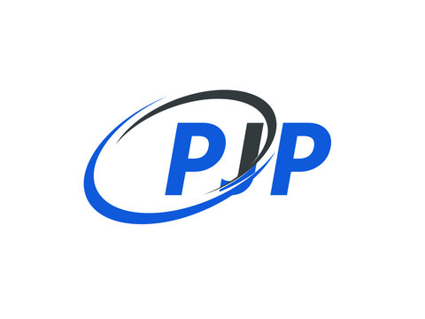 PJP letter creative modern elegant swoosh logo design