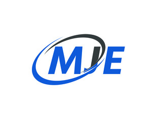 MJE letter creative modern elegant swoosh logo design