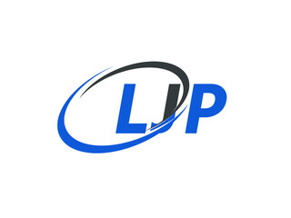 LJP letter creative modern elegant swoosh logo design