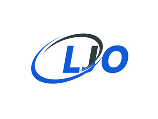 LJO letter creative modern elegant swoosh logo design