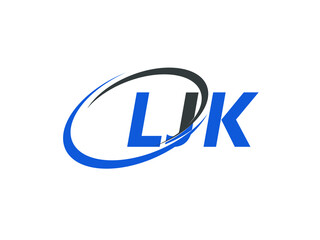 LJK letter creative modern elegant swoosh logo design