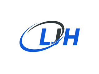 LJH letter creative modern elegant swoosh logo design