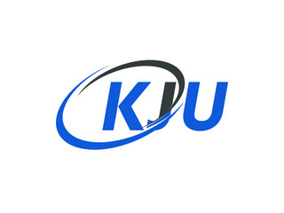KJU letter creative modern elegant swoosh logo design