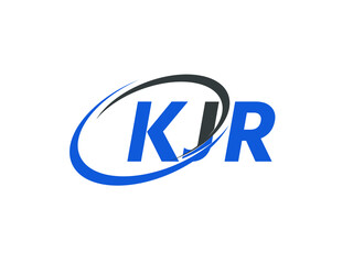 KJR letter creative modern elegant swoosh logo design