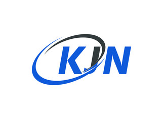 KJN letter creative modern elegant swoosh logo design