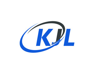 KJL letter creative modern elegant swoosh logo design