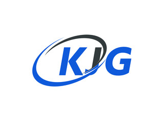 KJG letter creative modern elegant swoosh logo design
