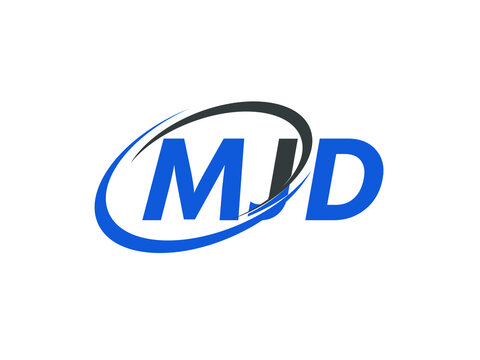 MJD letter creative modern elegant swoosh logo design