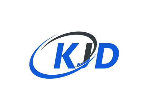 KJD letter creative modern elegant swoosh logo design