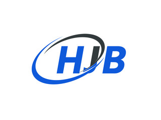 HJB letter creative modern elegant swoosh logo design