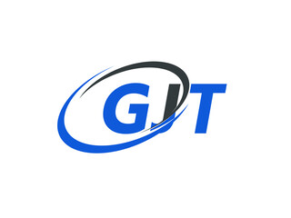 GJT letter creative modern elegant swoosh logo design