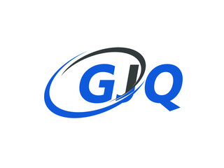 GJQ letter creative modern elegant swoosh logo design