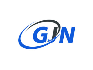 GJN letter creative modern elegant swoosh logo design