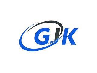 GJK letter creative modern elegant swoosh logo design