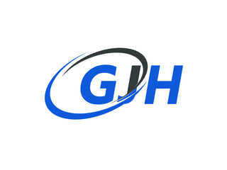 GJH letter creative modern elegant swoosh logo design