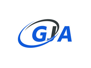 GJA letter creative modern elegant swoosh logo design