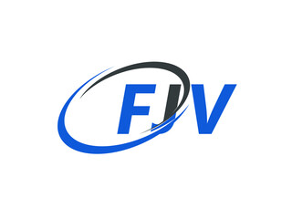 FJV letter creative modern elegant swoosh logo design