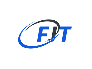 FJT letter creative modern elegant swoosh logo design