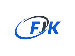 FJK letter creative modern elegant swoosh logo design