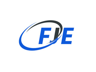FJE letter creative modern elegant swoosh logo design
