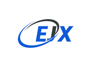 EJX letter creative modern elegant swoosh logo design