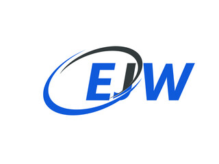 EJW letter creative modern elegant swoosh logo design