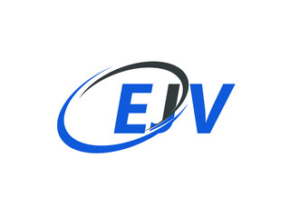 EJV letter creative modern elegant swoosh logo design
