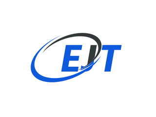 EJT letter creative modern elegant swoosh logo design