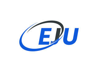 EJU letter creative modern elegant swoosh logo design