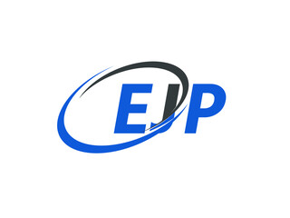 EJP letter creative modern elegant swoosh logo design