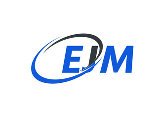 EJM letter creative modern elegant swoosh logo design