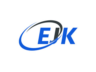EJK letter creative modern elegant swoosh logo design