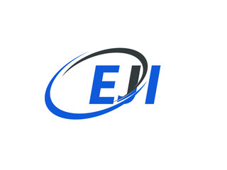 EJI letter creative modern elegant swoosh logo design
