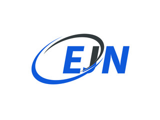 EJN letter creative modern elegant swoosh logo design