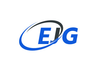 EJG letter creative modern elegant swoosh logo design