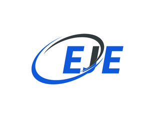EJE letter creative modern elegant swoosh logo design