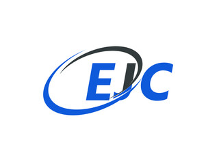 EJC letter creative modern elegant swoosh logo design