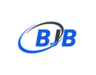 BJB letter creative modern elegant swoosh logo design
