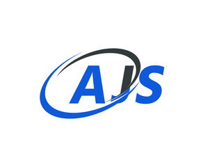 AJS letter creative modern elegant swoosh logo design