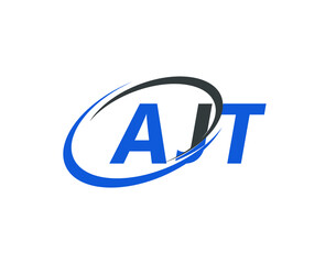 AJT letter creative modern elegant swoosh logo design