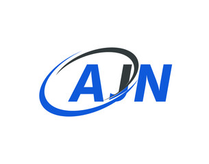 AJN letter creative modern elegant swoosh logo design