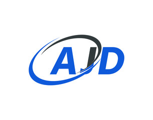 AJD letter creative modern elegant swoosh logo design