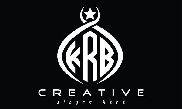 KRB three letters monogram curved oval initial logo design, geometric minimalist modern creative logo, vector template