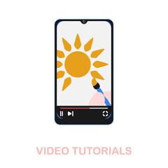 Video Tutorials flat icon. Colored element sign from online education collection. Flat Video Tutorials icon sign for web design, infographics and more.