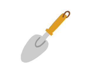 かわいいガーデニングの黄色のスコップ／手描きイラスト