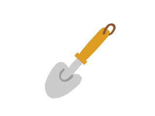 かわいいガーデニングの黄色のスコップ／手描きイラスト