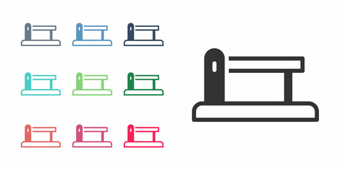 Black Railway barrier icon isolated on white background. Set icons colorful. Vector