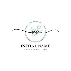AB Feminine logo collections template vector
