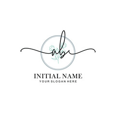 AB Feminine logo collections template vector