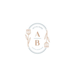 AB initial wedding logos, hand drawn elegant, monogram collection